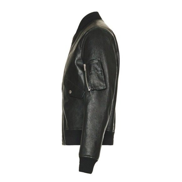 Saint Laurent Bomber Jacket Graine Black Leather - Picture 6 of 10